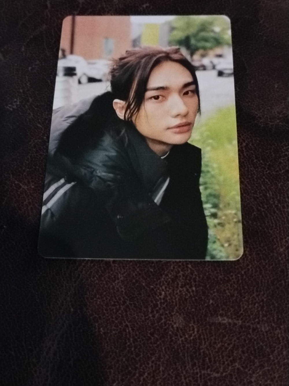 Hyunjin from Stray Kids Version A (or "ROCK" version) photocard